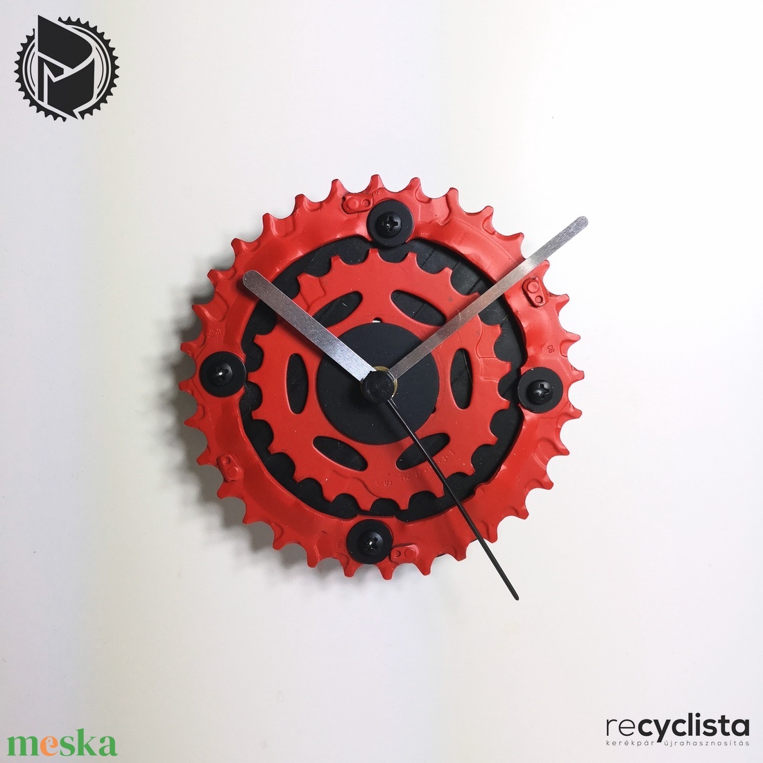 recyclock MES-S-012 - falióra újrahasznosított kerékpár alkatrészből - otthon & életmód - dekoráció - fali és függő dekoráció - falióra & óra - Meska.hu
