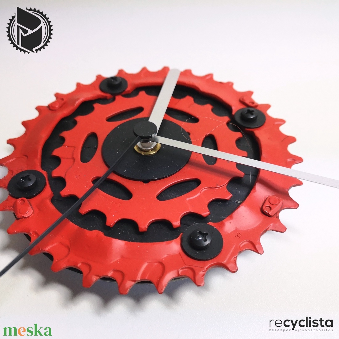 recyclock MES-S-012 - falióra újrahasznosított kerékpár alkatrészből - otthon & életmód - dekoráció - fali és függő dekoráció - falióra & óra - Meska.hu