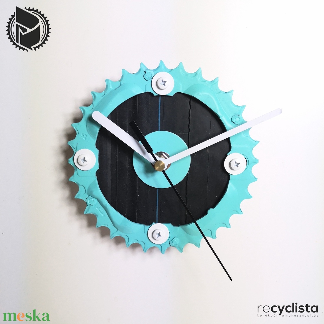 recyclock MES-S-016 - falióra újrahasznosított kerékpár alkatrészből - otthon & életmód - dekoráció - fali és függő dekoráció - falióra & óra - Meska.hu