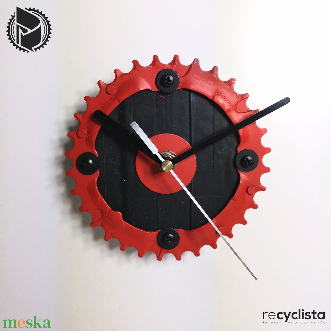 recyclock MES-S-017 - falióra újrahasznosított kerékpár alkatrészből - otthon & életmód - dekoráció - fali és függő dekoráció - falióra & óra - Meska.hu
