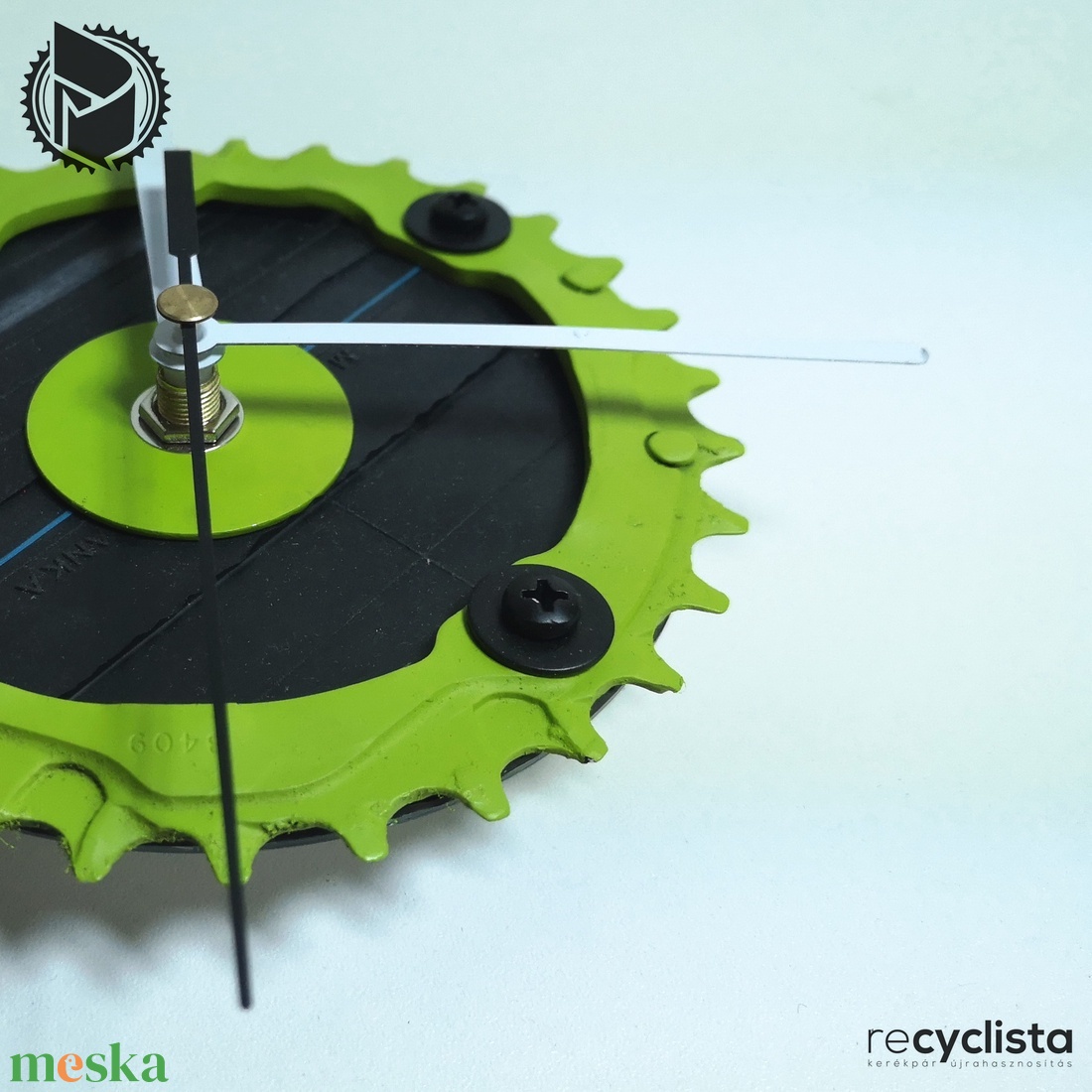 recyclock MES-S-018 - falióra újrahasznosított kerékpár alkatrészből - otthon & életmód - dekoráció - fali és függő dekoráció - falióra & óra - Meska.hu