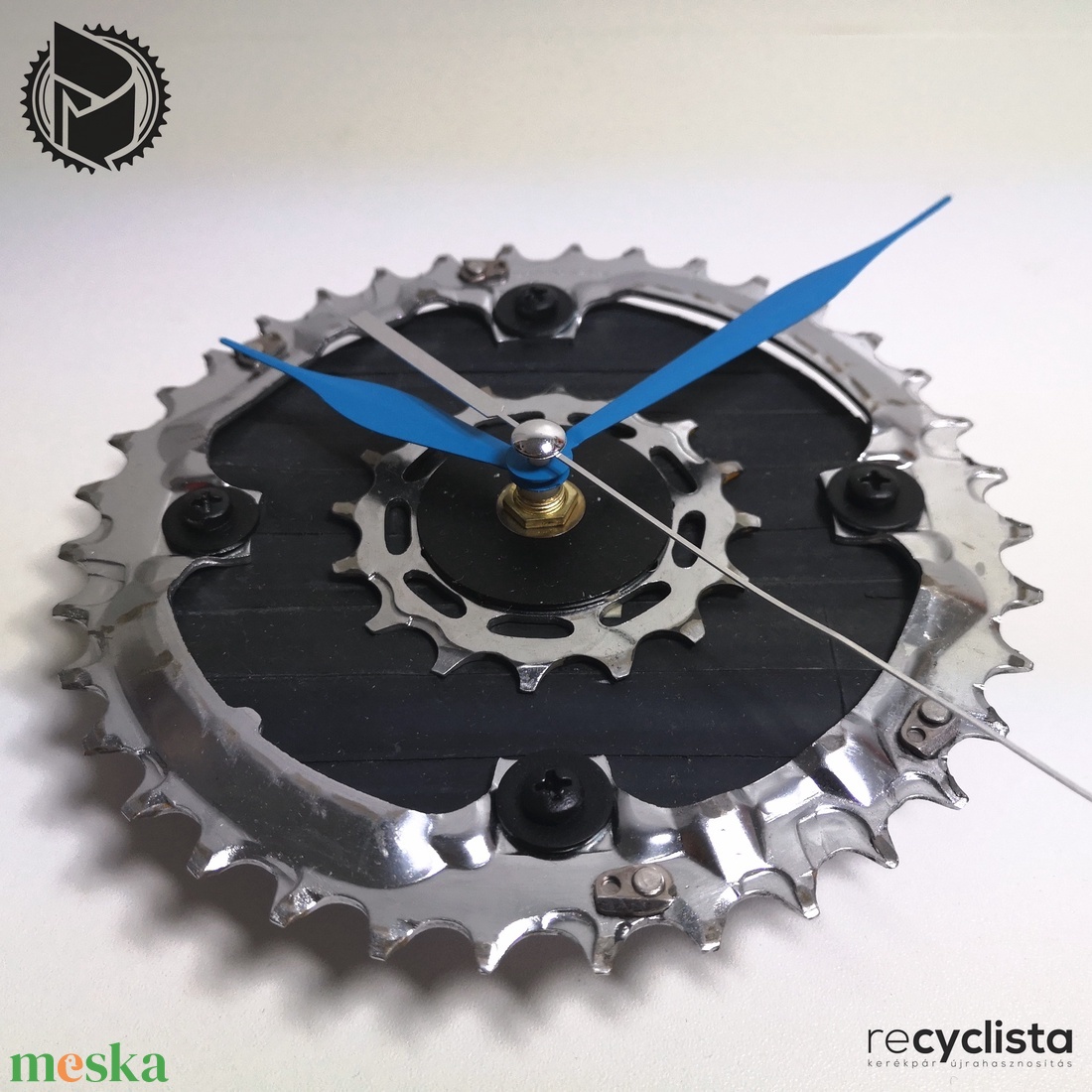 recyclock MES-S-020 - falióra újrahasznosított kerékpár alkatrészből - otthon & életmód - dekoráció - fali és függő dekoráció - falióra & óra - Meska.hu