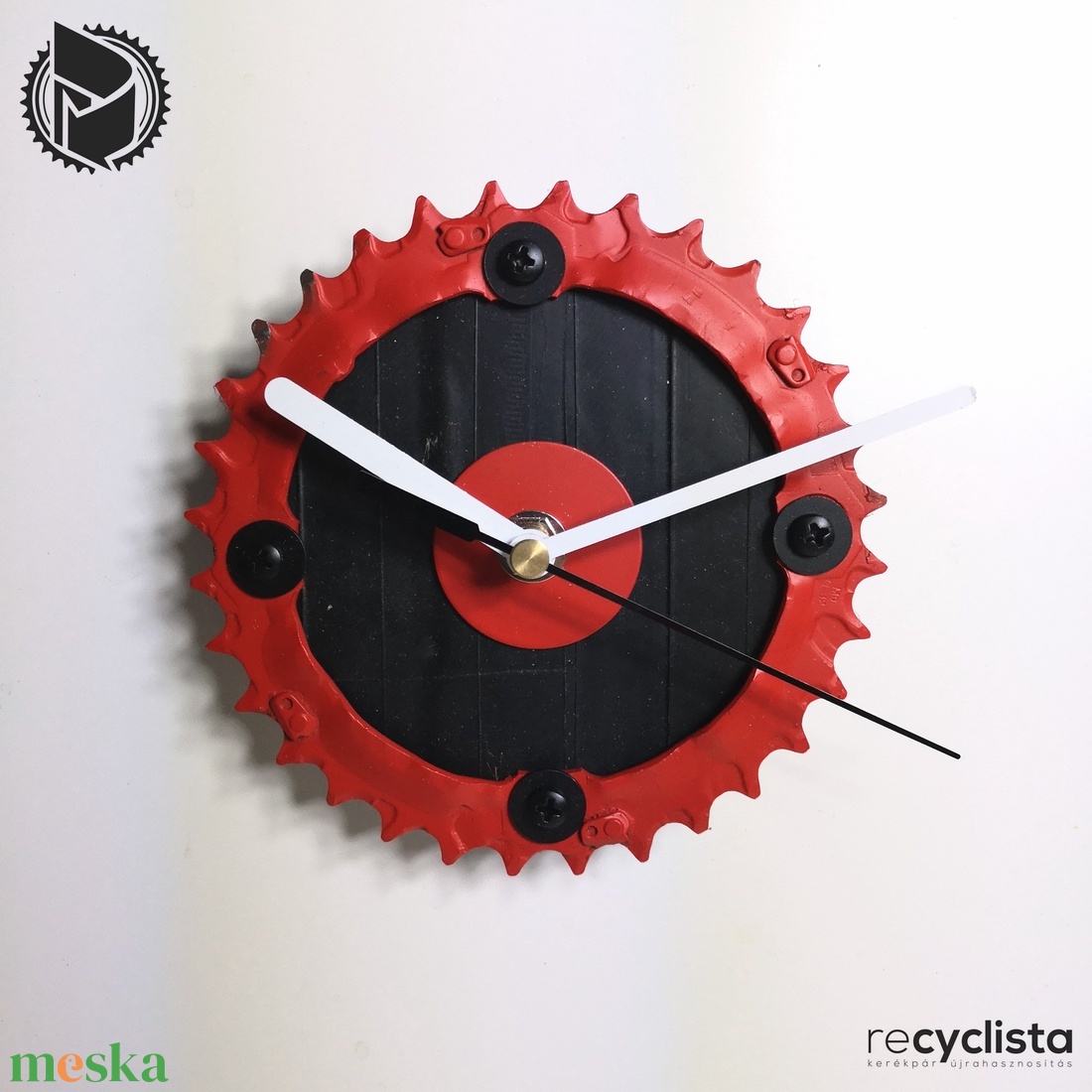recyclock MES-S-024 - falióra újrahasznosított kerékpár alkatrészből - otthon & életmód - dekoráció - fali és függő dekoráció - falióra & óra - Meska.hu