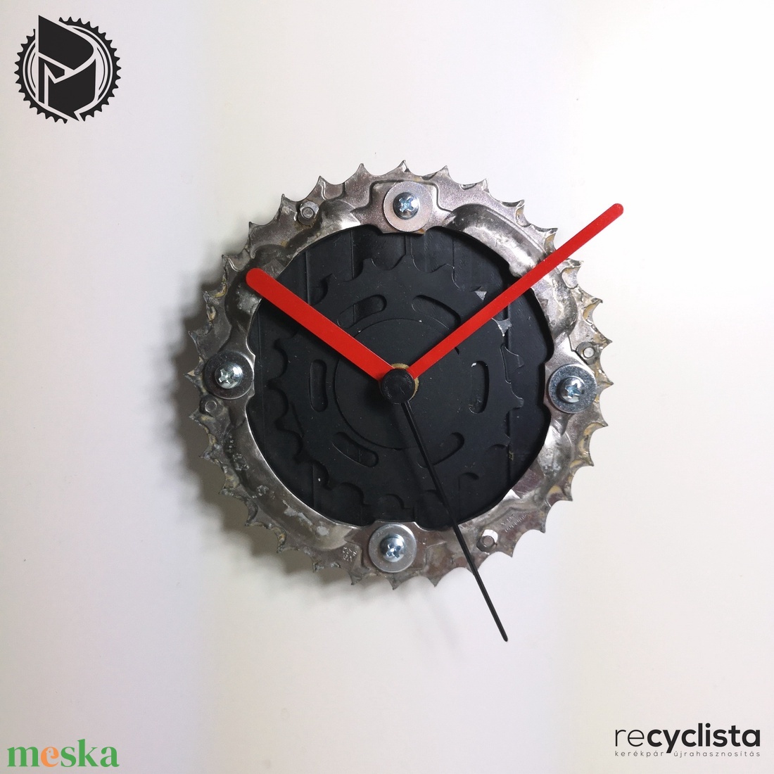 recyclock MES-S-025 - falióra újrahasznosított kerékpár alkatrészből - otthon & életmód - dekoráció - fali és függő dekoráció - falióra & óra - Meska.hu