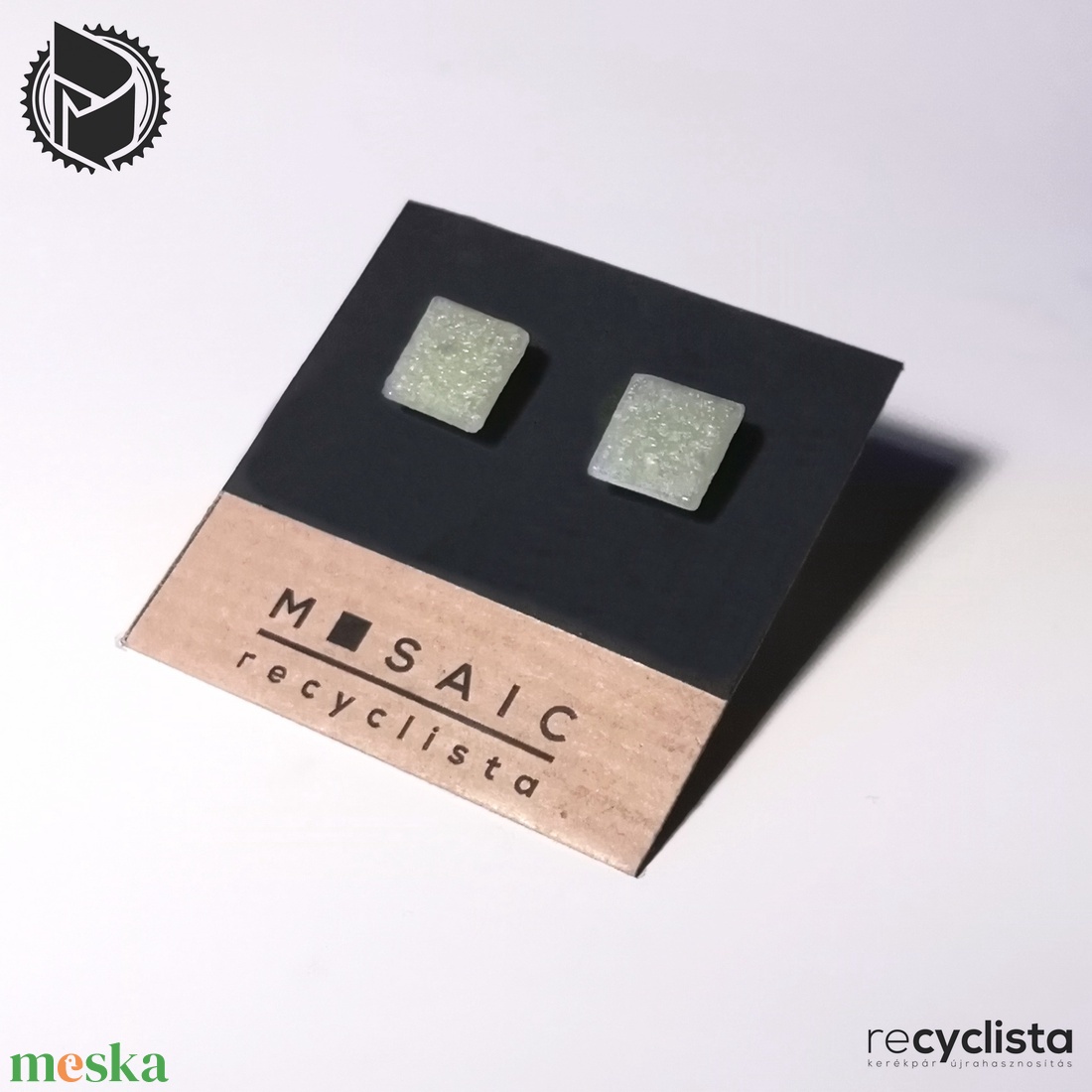 recyclista MOZ-02 fülbevaló üvegmozaikból drapp - ékszer - fülbevaló - lógó fülbevaló - Meska.hu recyclista MOZ-02 fülbevaló üvegmozaikból drapp - ékszer - fülbevaló - lógó fülbevaló - Meska.hu