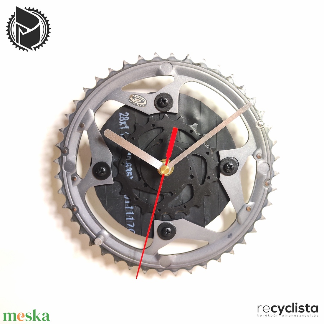 recyclock MES-040 - falióra újrahasznosított kerékpár alkatrészekből - otthon & életmód - dekoráció - fali és függő dekoráció - falióra & óra - Meska.hu