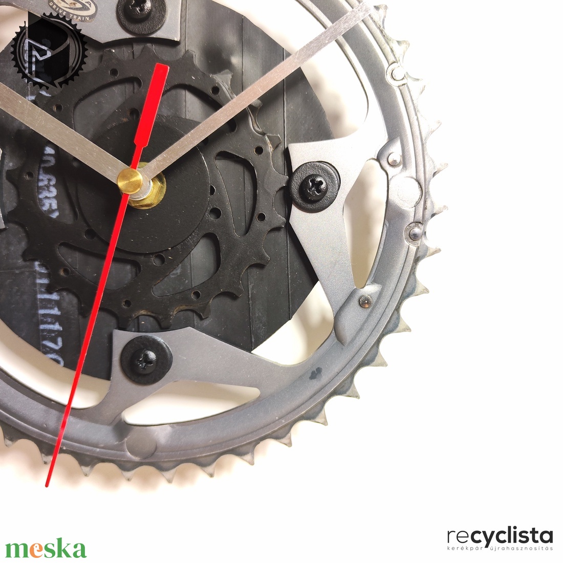 recyclock MES-040 - falióra újrahasznosított kerékpár alkatrészekből - otthon & életmód - dekoráció - fali és függő dekoráció - falióra & óra - Meska.hu