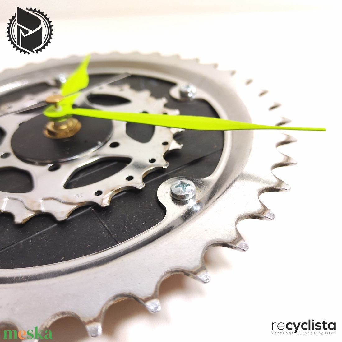 recyclock MES-047 - falióra újrahasznosított kerékpár alkatrészekből  - otthon & lakás - dekoráció - fali és függő dekoráció - falióra & óra - Meska.hu