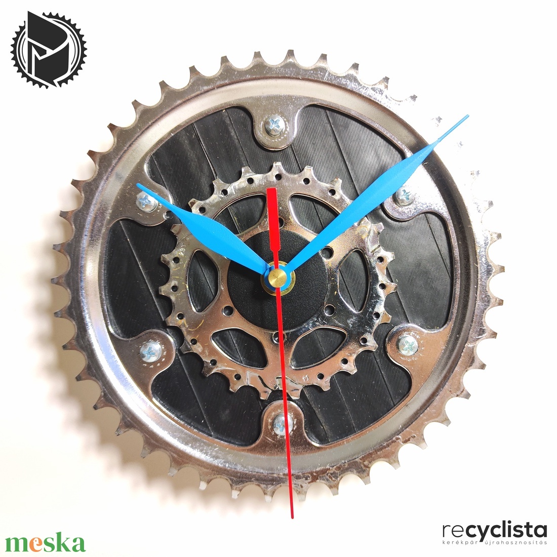 recyclock MES-049 - falióra újrahasznosított kerékpár alkatrészekből  - otthon & életmód - dekoráció - fali és függő dekoráció - falióra & óra - Meska.hu
