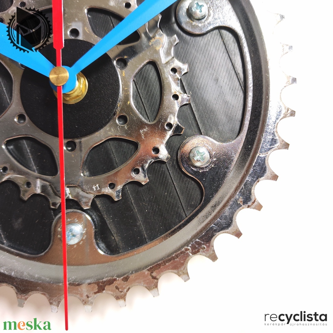 recyclock MES-049 - falióra újrahasznosított kerékpár alkatrészekből  - otthon & életmód - dekoráció - fali és függő dekoráció - falióra & óra - Meska.hu