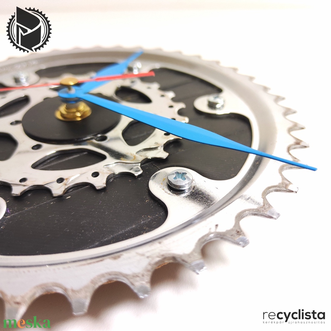 recyclock MES-049 - falióra újrahasznosított kerékpár alkatrészekből  - otthon & életmód - dekoráció - fali és függő dekoráció - falióra & óra - Meska.hu