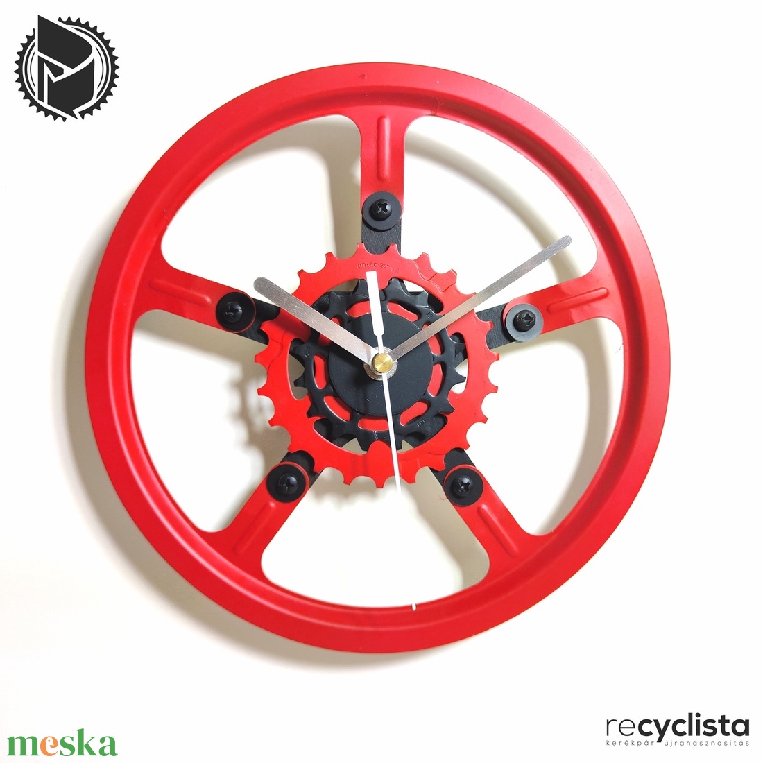recyclock MES-052 - falióra újrahasznosított kerékpár alkatrészekből  - otthon & életmód - dekoráció - fali és függő dekoráció - falióra & óra - Meska.hu