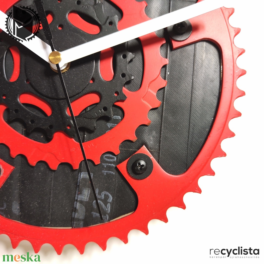 recyclock MES-054 - falióra újrahasznosított kerékpár alkatrészekből - méregzöld - otthon & életmód - dekoráció - fali és függő dekoráció - falióra & óra - Meska.hu