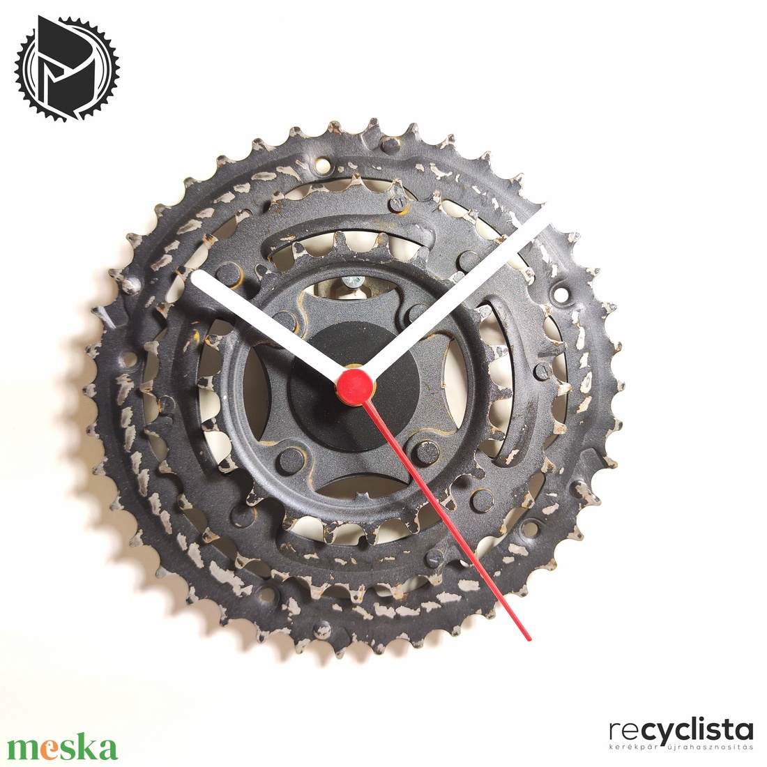 recyclock MES-064 - falióra újrahasznosított kerékpár alkatrészekből - otthon & lakás - dekoráció - fali és függő dekoráció - falióra & óra - Meska.hu