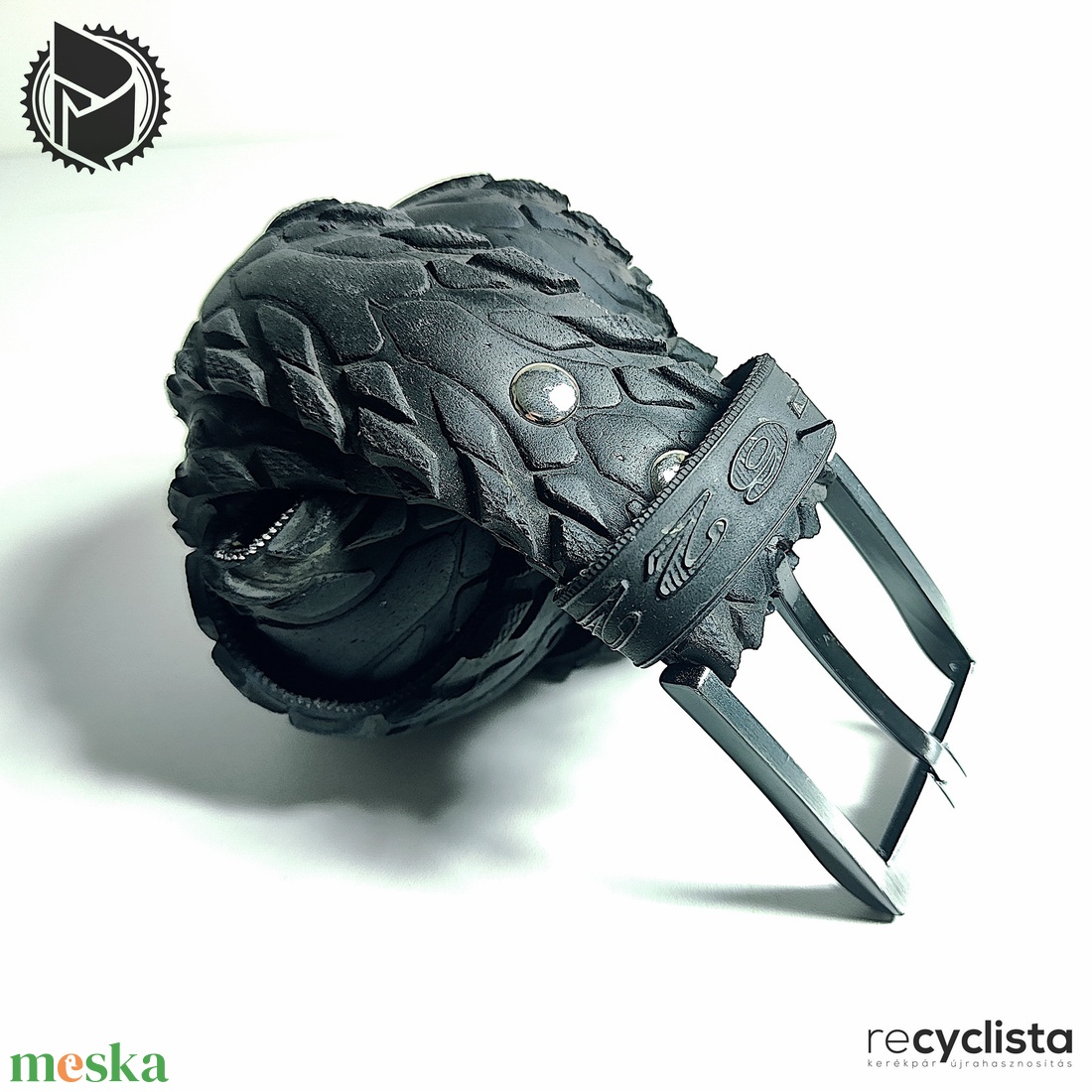 recyclista tireBELT-052 öv újrahasznosított kerékpárgumiból - ruha & divat - öv & övcsat - öv - Meska.hu