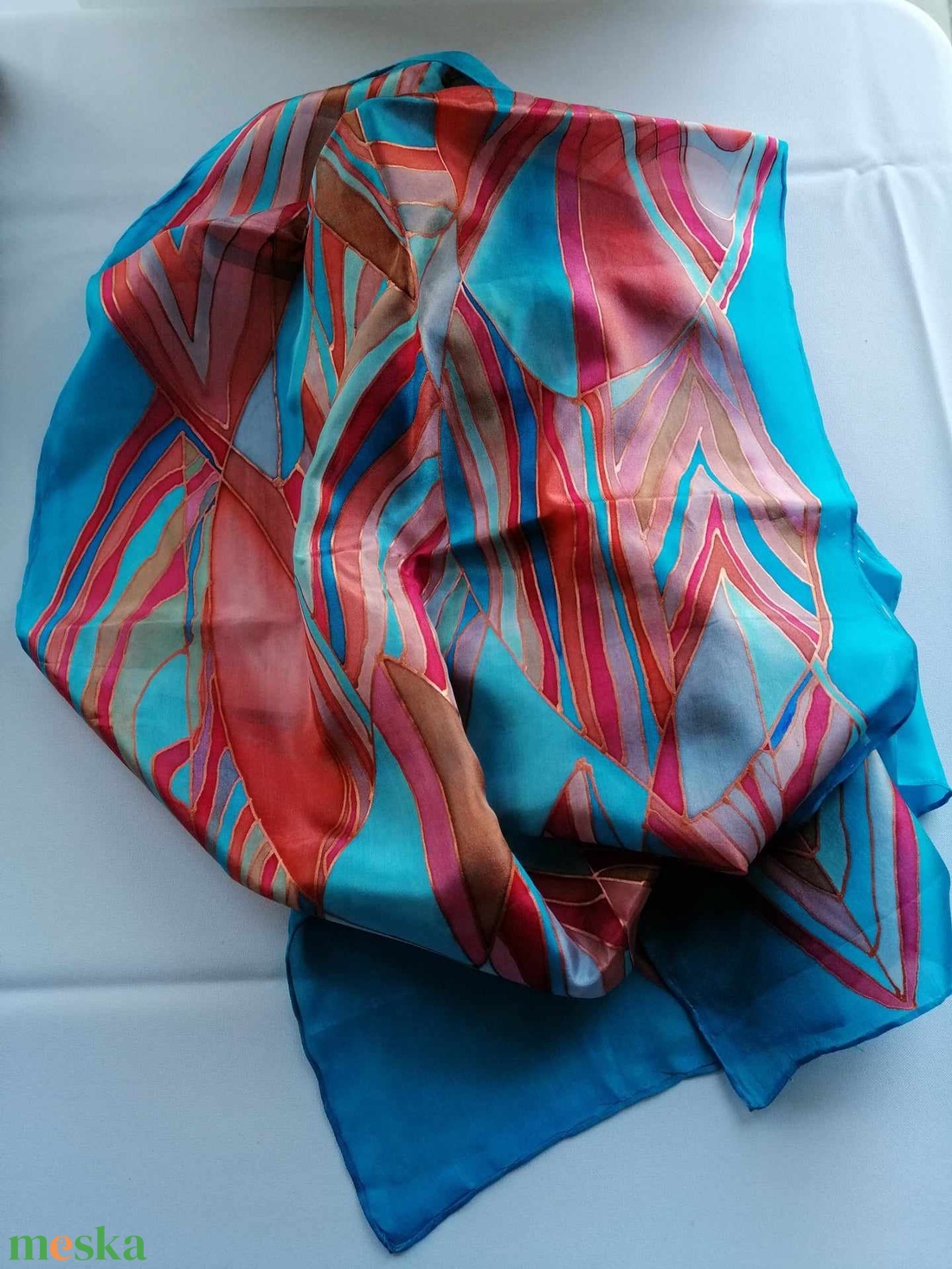 Kézi festésű valódi selyemsál-Izzó levelek - ruha & divat - sál, sapka, kendő - sál - Meska.hu Kézi festésű valódi selyemsál-Izzó levelek - ruha & divat - sál, sapka, kendő - sál - Meska.hu