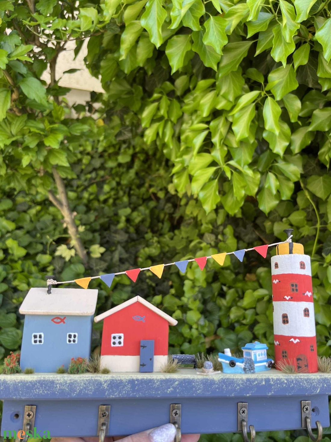 Fali kulcstartó, újrahasznosított fából - otthon & életmód - dekoráció - fali és függő dekoráció - fali kulcstartó - Meska.hu