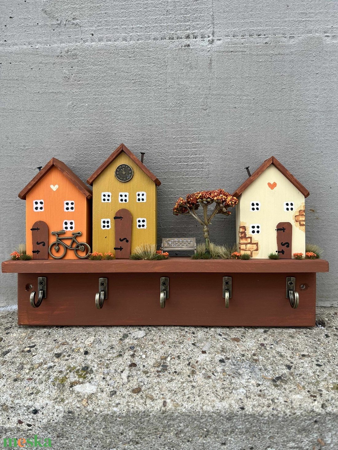 Fali kulcstartó, újrahasznosított fából - otthon & életmód - dekoráció - fali és függő dekoráció - fali kulcstartó - Meska.hu