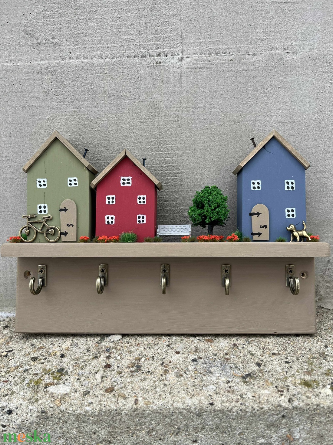 Fali kulcstartó, újrahasznosított fából - otthon & életmód - dekoráció - fali és függő dekoráció - fali kulcstartó - Meska.hu