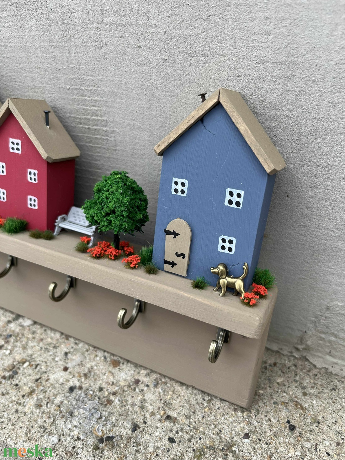 Fali kulcstartó, újrahasznosított fából - otthon & életmód - dekoráció - fali és függő dekoráció - fali kulcstartó - Meska.hu