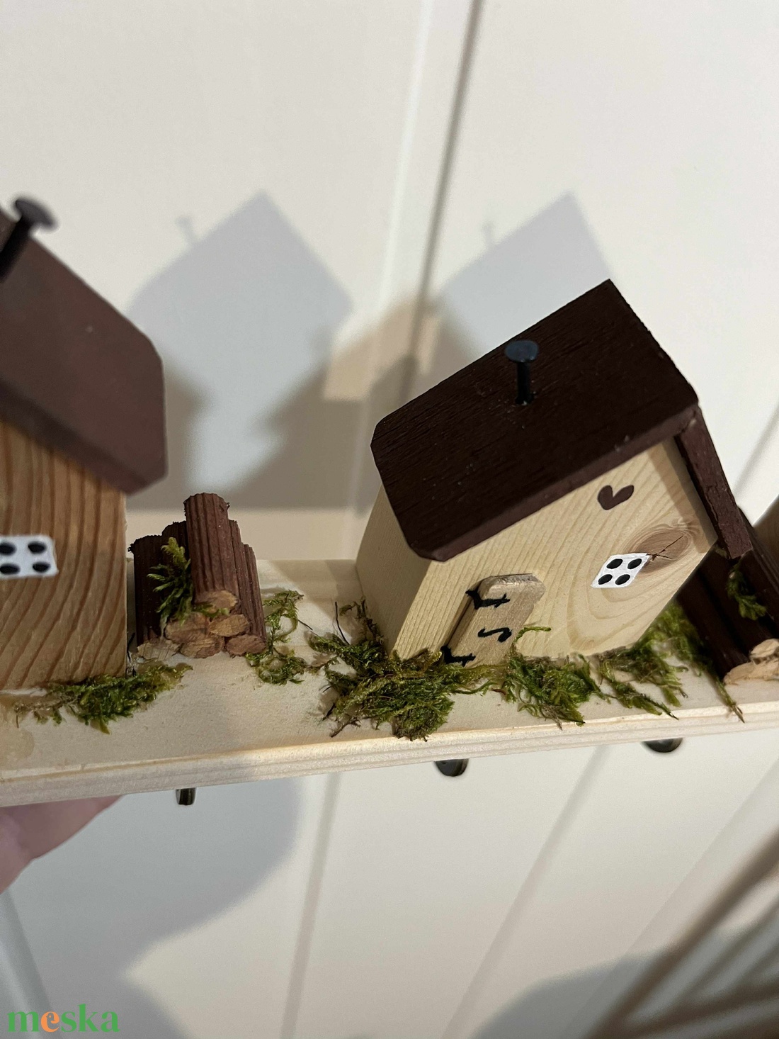 Fali kulcstartó, natúr, újrahasznosított fából - otthon & életmód - dekoráció - fali és függő dekoráció - fali kulcstartó - Meska.hu