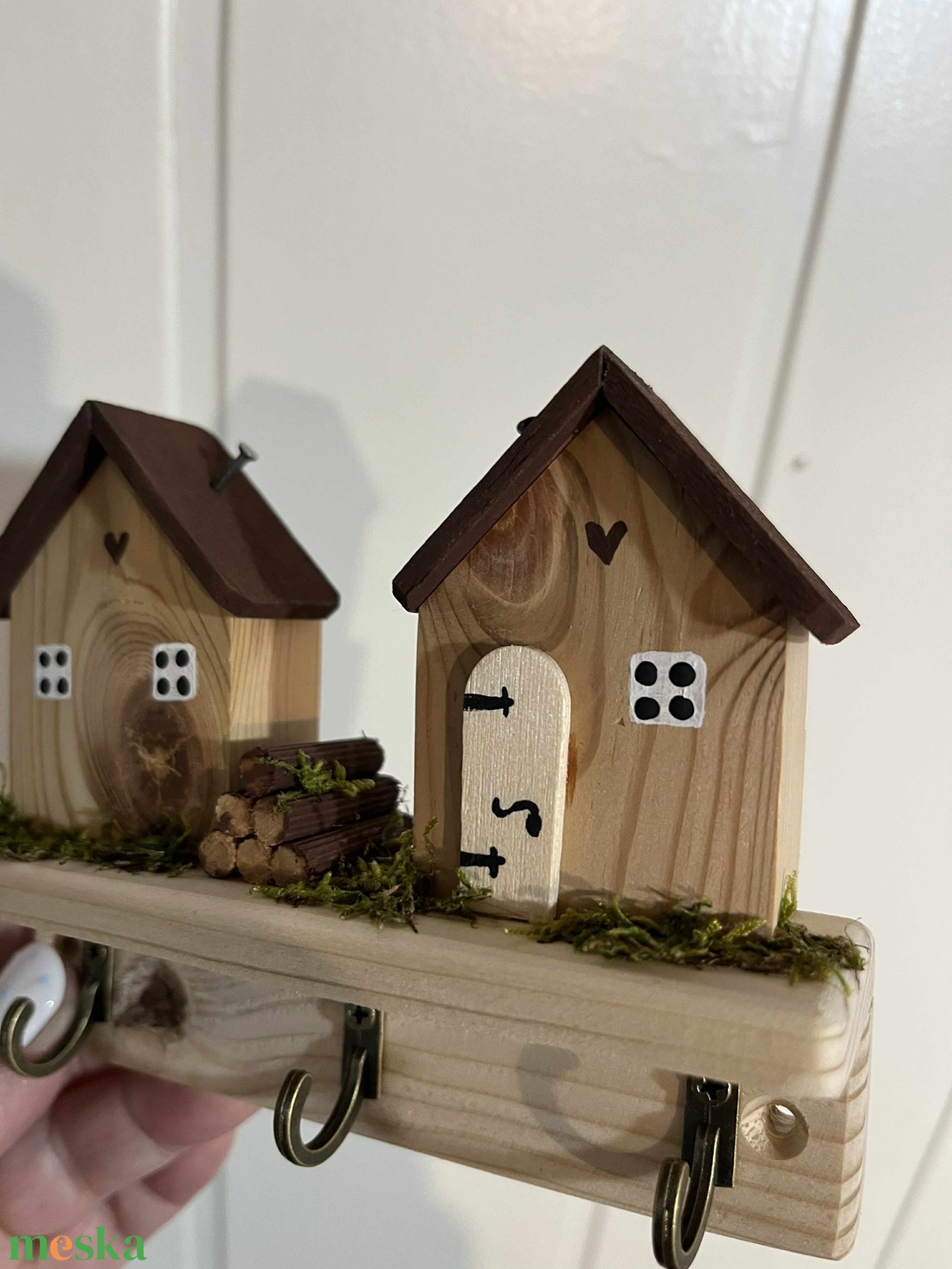 Fali kulcstartó, natúr, újrahasznosított fából - otthon & életmód - dekoráció - fali és függő dekoráció - fali kulcstartó - Meska.hu