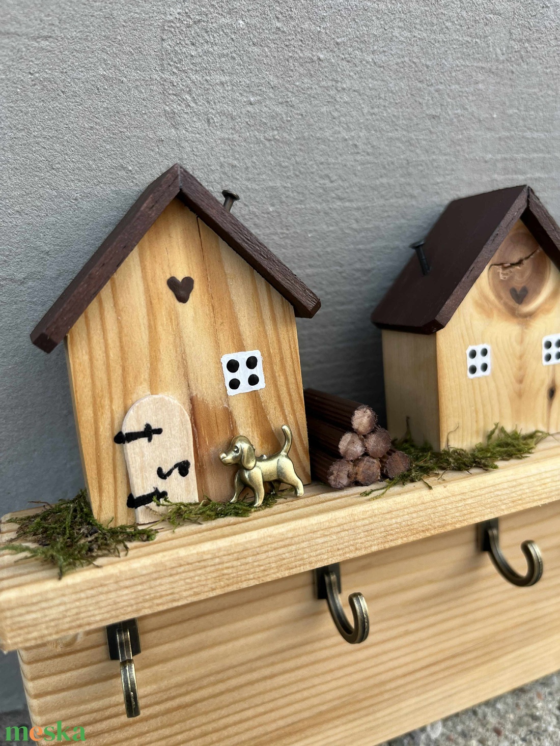 Fali kulcstartó, natúr, újrahasznosított fából - otthon & életmód - dekoráció - fali és függő dekoráció - fali kulcstartó - Meska.hu