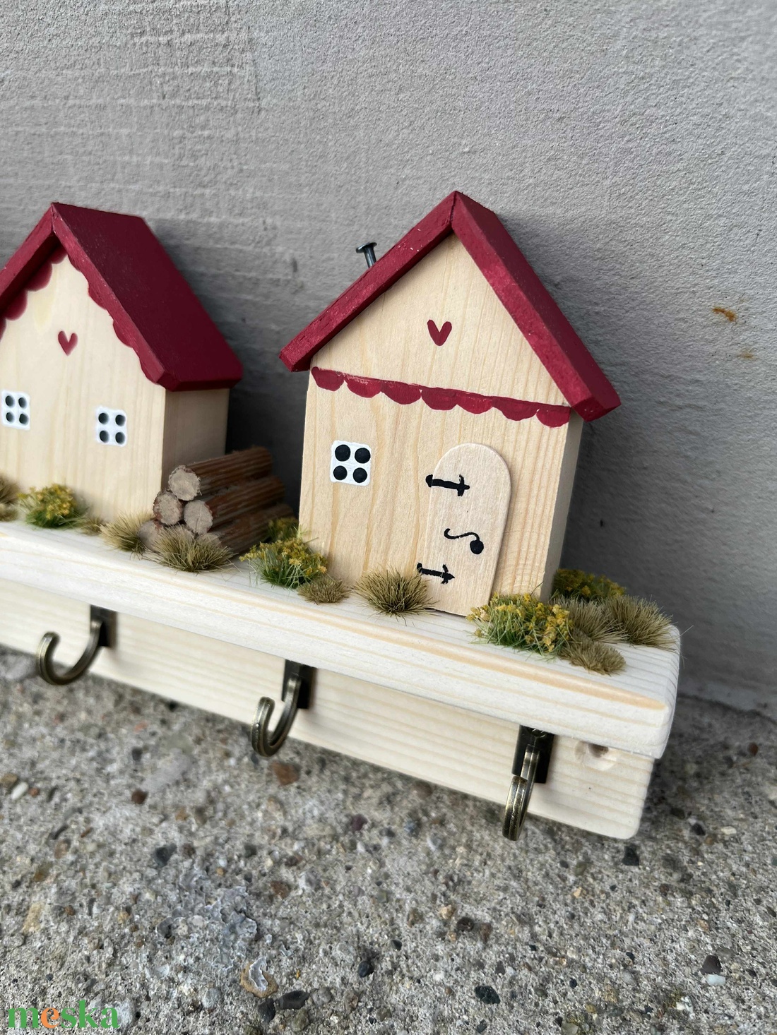 Fali kulcstartó, natúr, újrahasznosított fából - otthon & életmód - dekoráció - fali és függő dekoráció - fali kulcstartó - Meska.hu