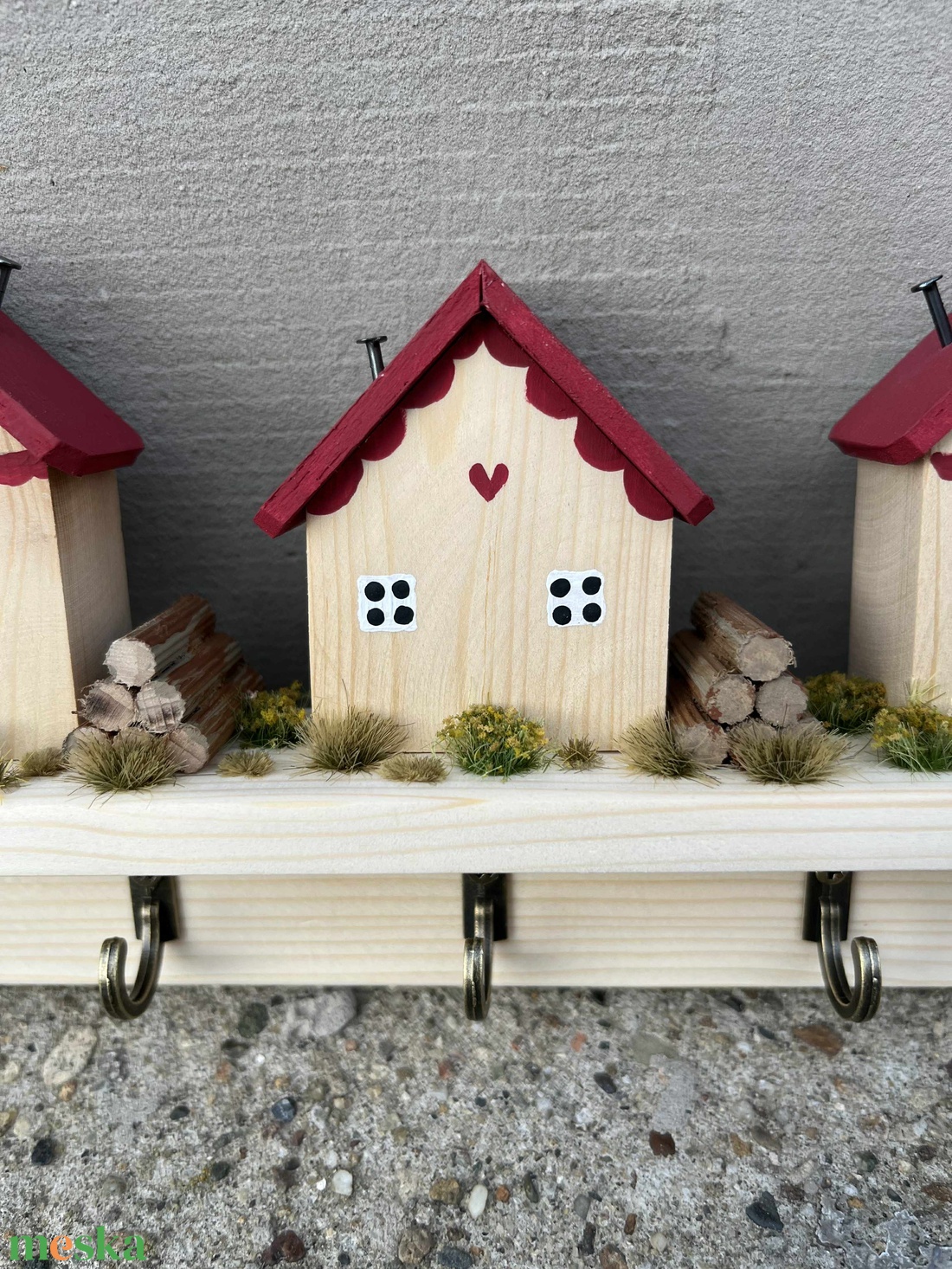 Fali kulcstartó, natúr, újrahasznosított fából - otthon & életmód - dekoráció - fali és függő dekoráció - fali kulcstartó - Meska.hu