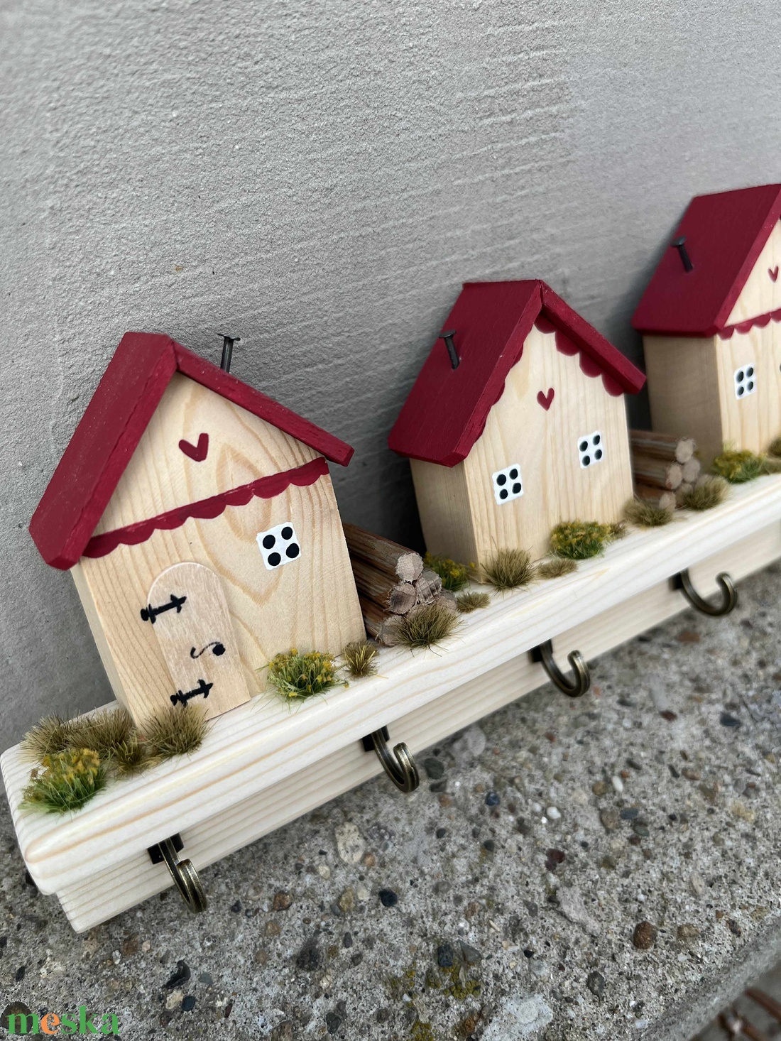 Fali kulcstartó, natúr, újrahasznosított fából - otthon & életmód - dekoráció - fali és függő dekoráció - fali kulcstartó - Meska.hu