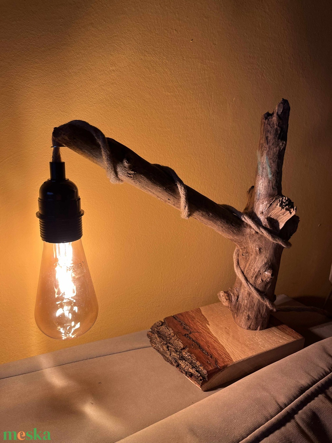 Uszadékfából készült, asztali hangulatlámpa - otthon & életmód - lámpa - hangulatlámpa - Meska.hu