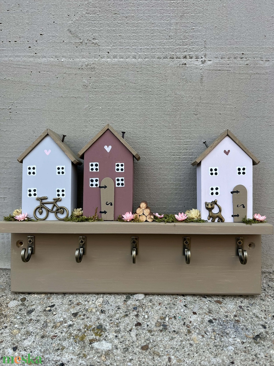 Fali kulcstartó, újrahasznosított fából - otthon & életmód - dekoráció - fali és függő dekoráció - fali kulcstartó - Meska.hu