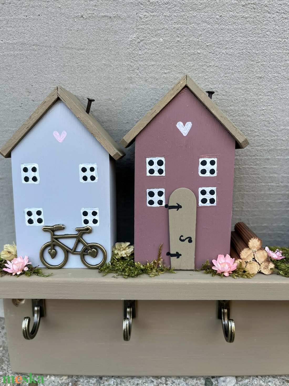 Fali kulcstartó, újrahasznosított fából - otthon & életmód - dekoráció - fali és függő dekoráció - fali kulcstartó - Meska.hu