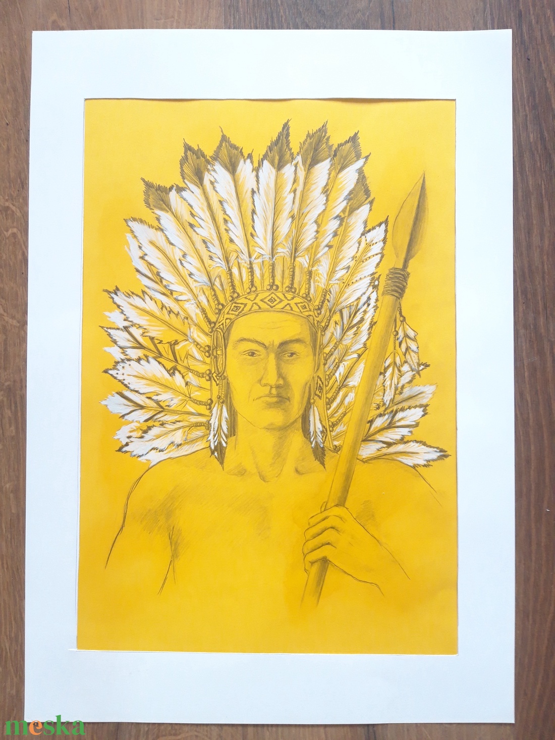 Sárga tollak c. grafika - művészet - grafika & illusztráció - ceruzarajz - Meska.hu