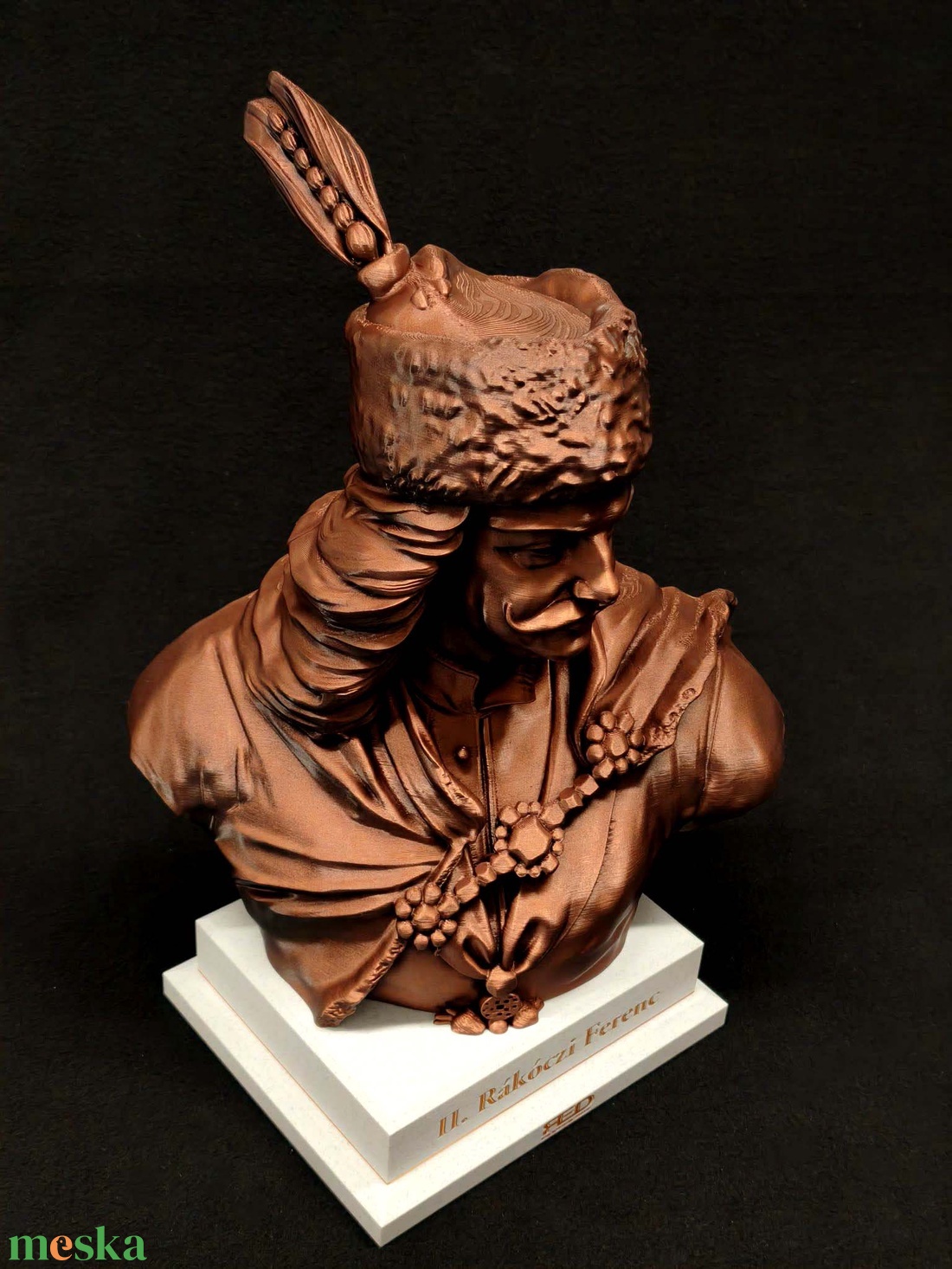 II. Rákóczi Ferenc � Exkluzív 3D nyomtatott mellszobor kézi antikolással (19cm) - otthon & életmód - dekoráció - asztal és polc dekoráció - könyvszobor - Meska.hu