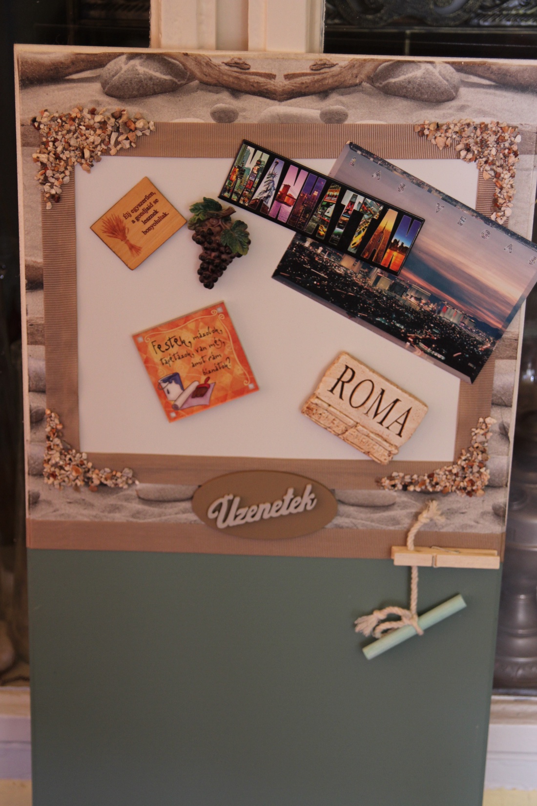 Mágneses és krétás felírótábla, a natúr színek kedvelőinek. :-) -  - Meska.hu