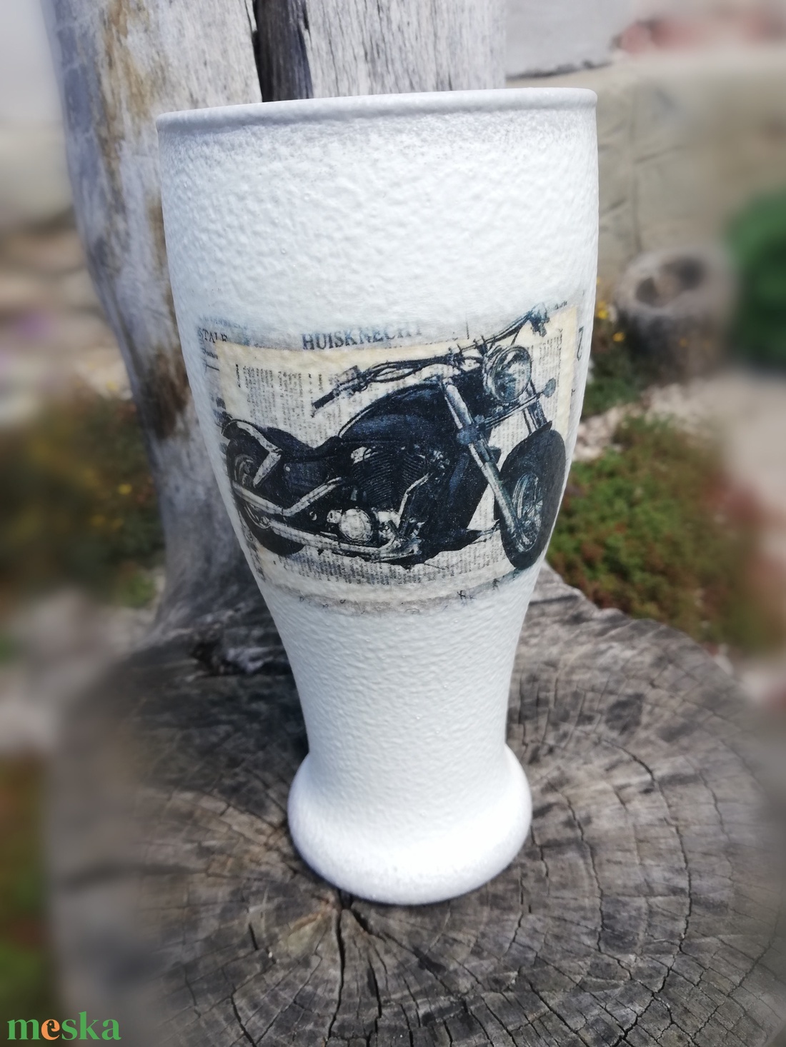 Harley-Davidson pohár motorosoknak, transzferálva. :-) - otthon & életmód - konyhafelszerelés, tálalás - tálalás - sörös pohár és korsó - Meska.hu