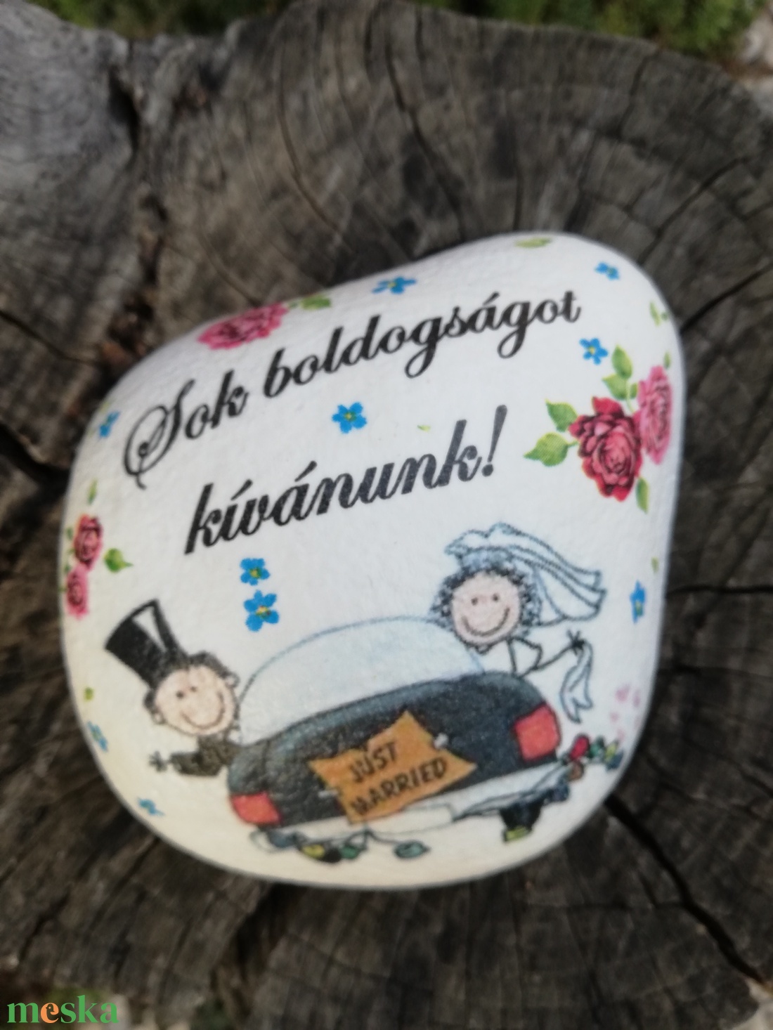 Nagyméretű kő, esküvőre. :-)  - otthon & életmód - dekoráció - asztal és polc dekoráció - kavics & kő - Meska.hu