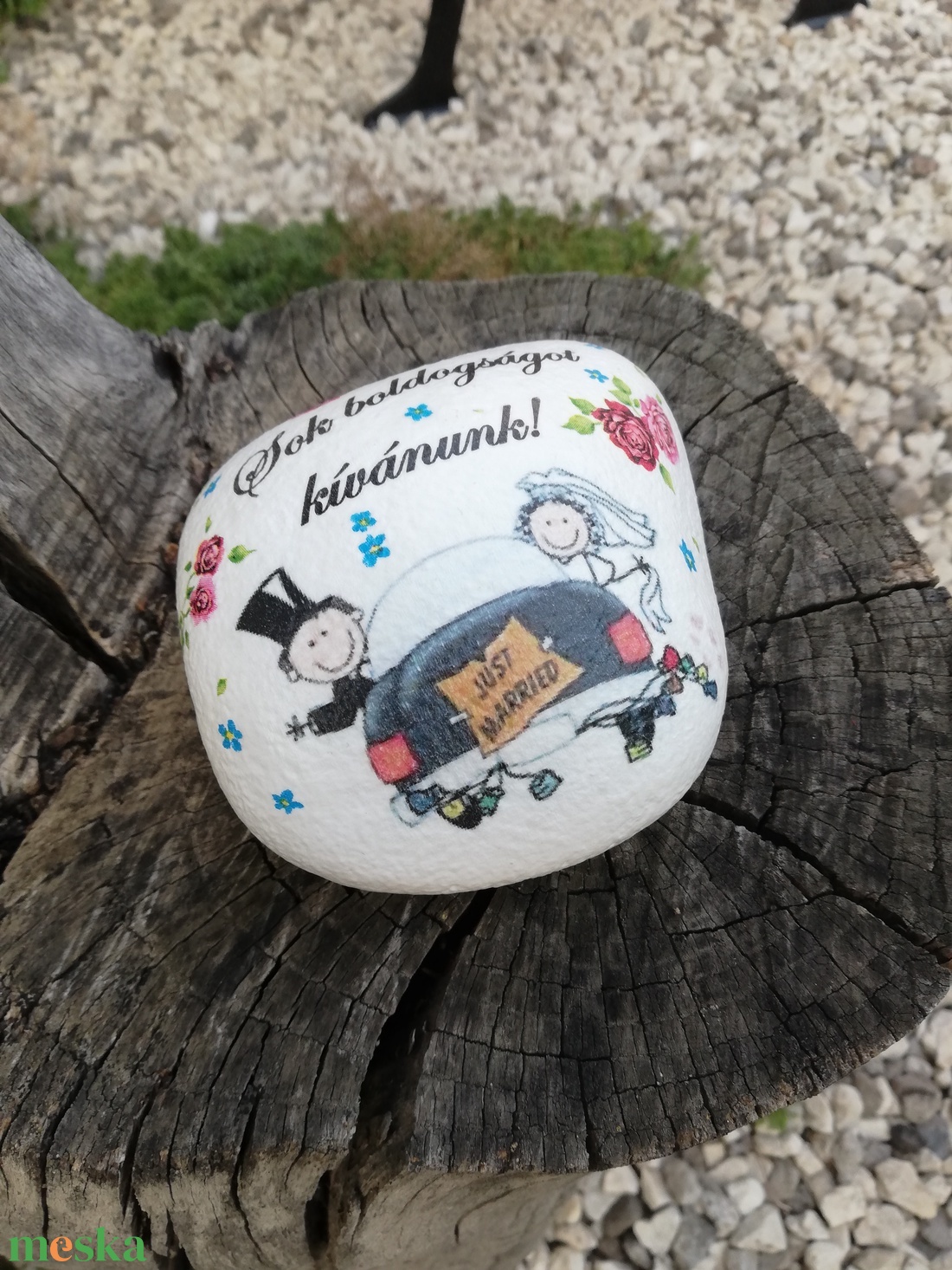 Nagyméretű kő, esküvőre. :-)  - otthon & életmód - dekoráció - asztal és polc dekoráció - kavics & kő - Meska.hu