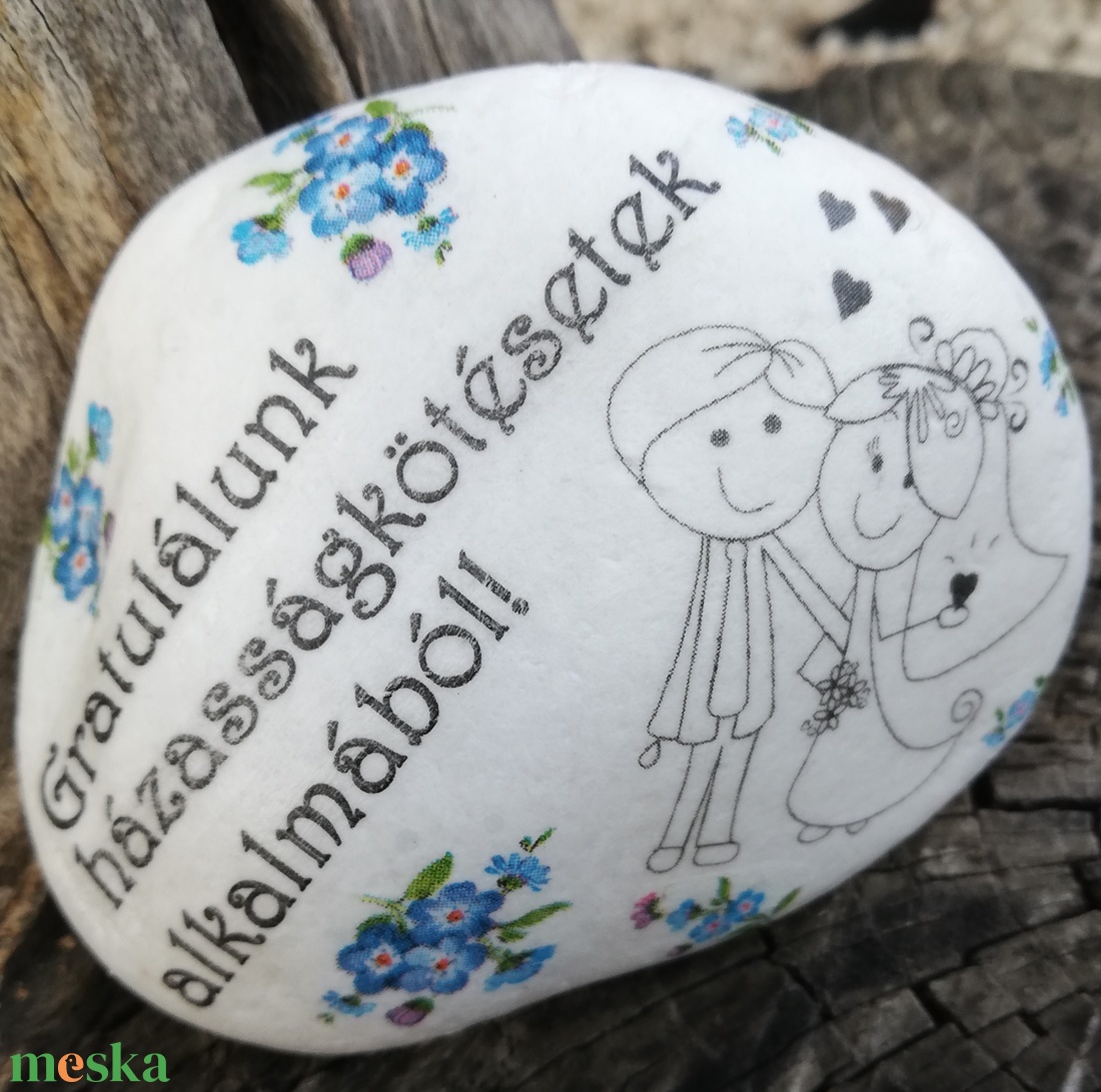 Szív - esküvői nagyméretű kő. :-)  - esküvő - emlék & ajándék - nászajándék - esküvői pénzátadó boríték, kártya - Meska.hu
