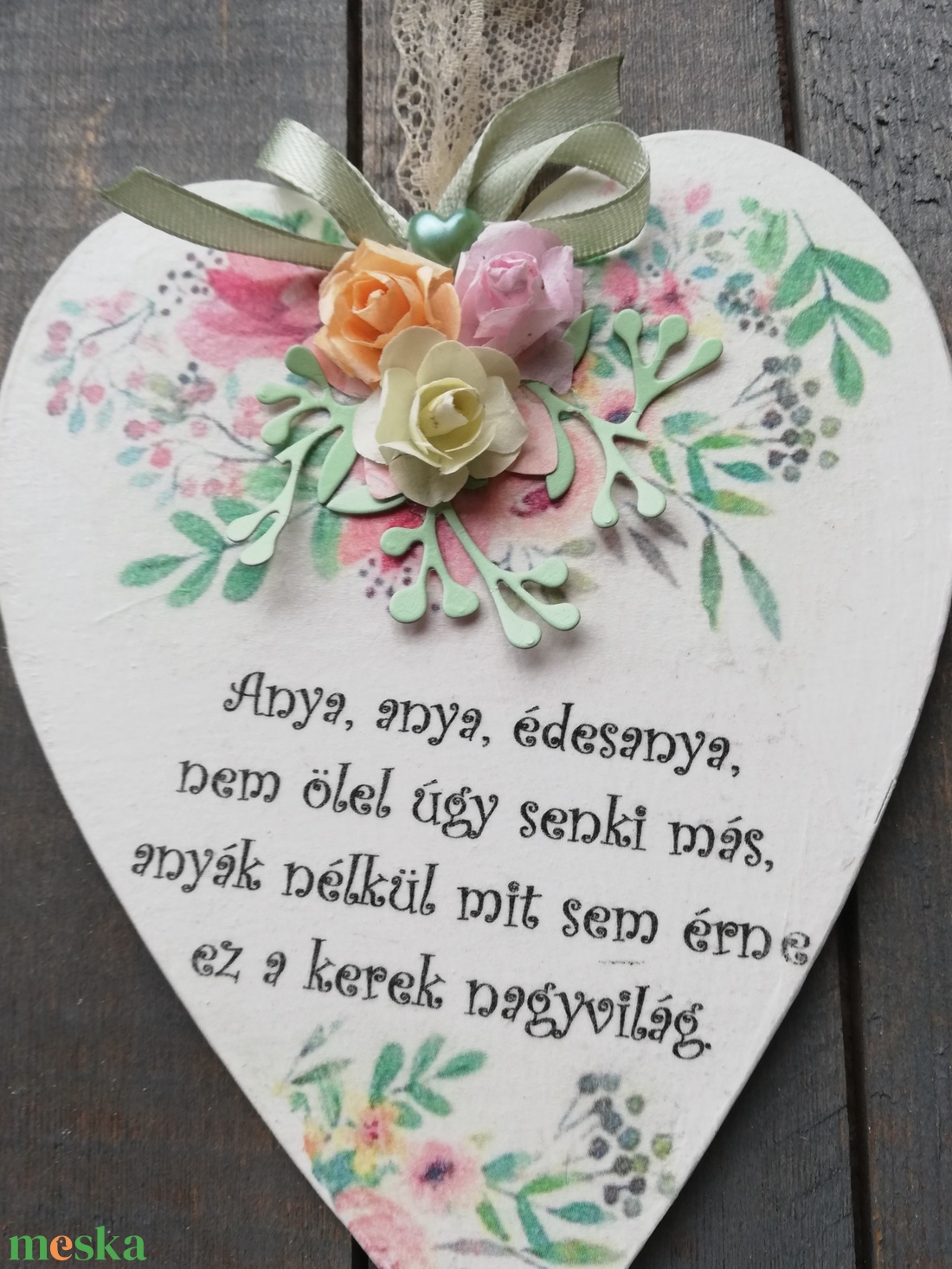 Édesanyának... akasztós fa szív, versikével. :-) - otthon & életmód - dekoráció - kép & falikép - táblakép - Meska.hu Édesanyának... akasztós fa szív, versikével. :-) - otthon & életmód - dekoráció - kép & falikép - táblakép - Meska.hu