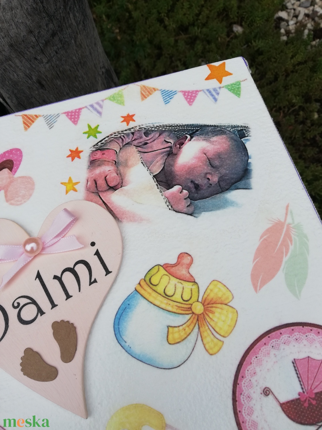 Minőségi, óriási méretű babaváró doboz a baba fotójával. :-) - otthon & életmód - dekoráció - asztal és polc dekoráció - díszdoboz - Meska.hu