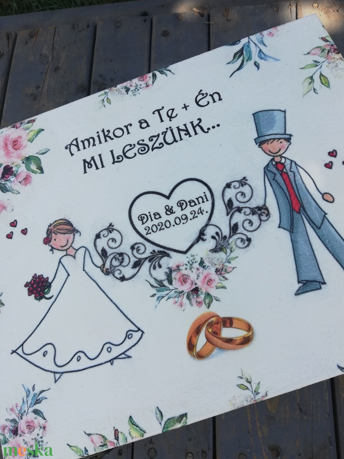 Nászpár figurák. - 12 rekeszes ajándékátadó doboz esküvőre. :-)  - esküvő - emlék & ajándék - doboz - Meska.hu