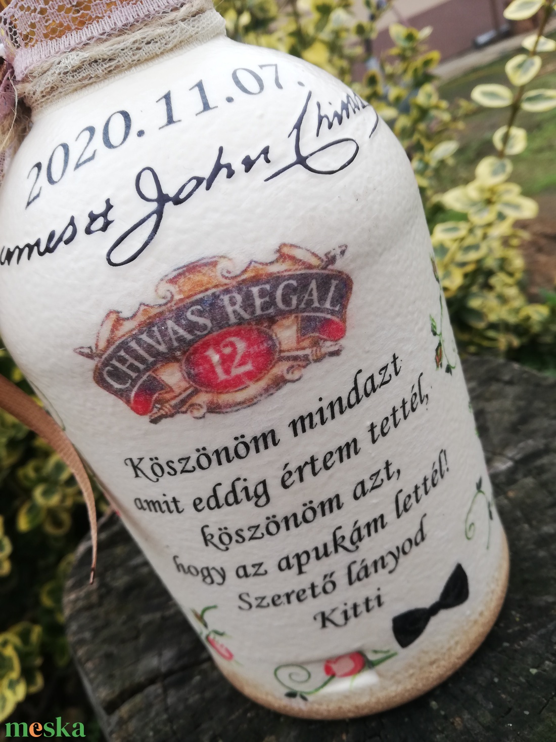 Whisky újragondolva Apának. Esküvőre, házassági évfordulóra, egyedi mintával, felirattal, akár fotóval. :-) - esküvő - emlék & ajándék - szülőköszöntő ajándék - Meska.hu