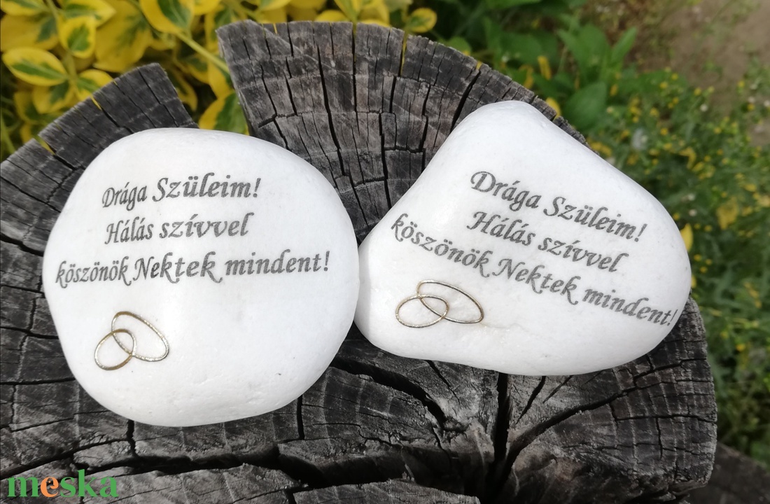 Köszönőajándék, felirattal és domború karikagyűrűkkel. :-)  - esküvő - emlék & ajándék - köszönőajándék - Meska.hu