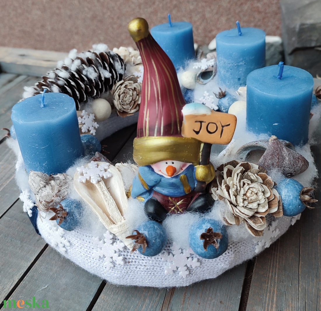 Törpés adventi koszorú. :-) - karácsony - adventi díszek - adventi koszorú - Meska.hu