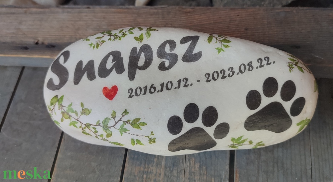 Emlék a kis kedvencednek-Egyedi mintás és feliratos kő, személyre szabottan. :-) - otthon & életmód - vallás - temetkezési tárgy - Meska.hu