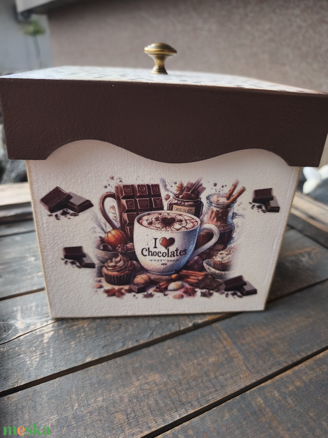 Csokis-teás-sütis vagy kávés doboz, egyedi mintával transzferálva.  :-) - otthon & életmód - konyhafelszerelés, tálalás - konyhai tárolás - tea & kávé tárolás - Meska.hu
