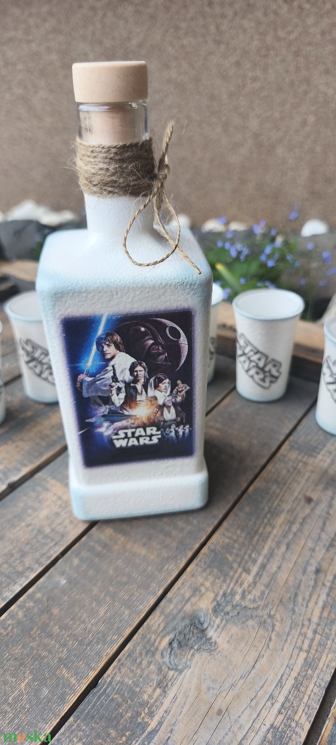  Star Wars italos szett, az üvegen mind a négy oldalán díszítve. :-) - otthon & életmód - konyhafelszerelés, tálalás - tálalás - pálinkás poharak, szettek - Meska.hu