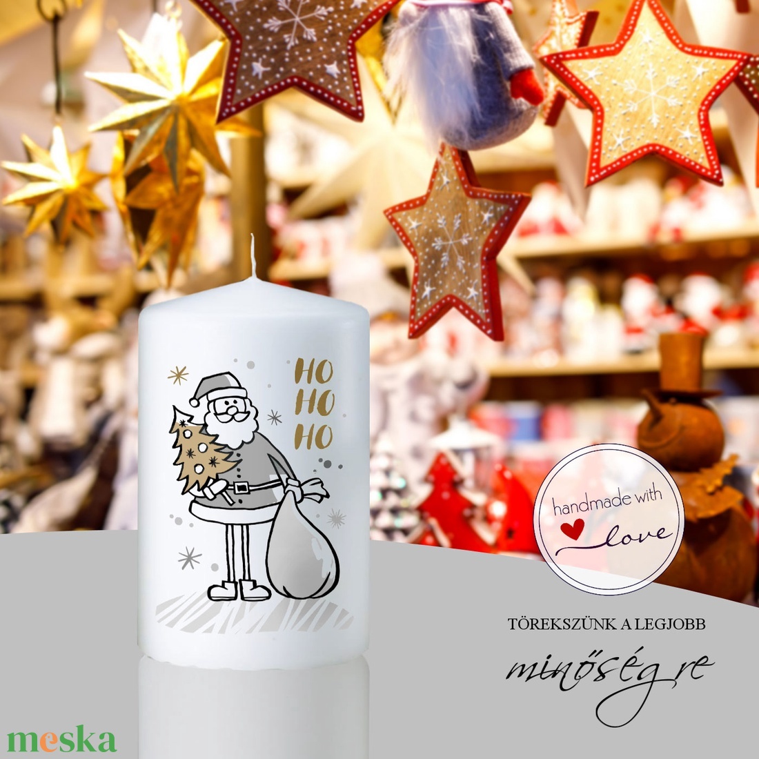 Karácsonyi hangulat adventi gyertya szett - karácsony - adventi díszek - adventi gyertyadíszek és koszorúdíszek - Meska.hu